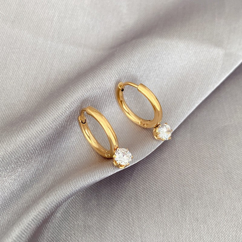 Solitaire Huggie Hoops featured in the Under ₹999 jewellery collection