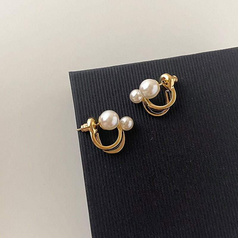 Double Pearl Earrings
