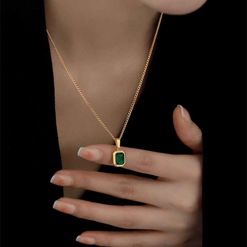 Golden Prism Pendant Necklace