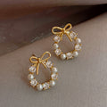 Golden Pearl Bow Drops