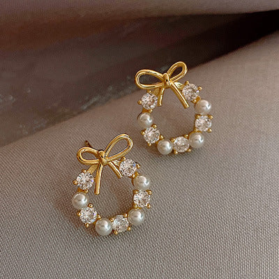 Golden Pearl Bow Drops
