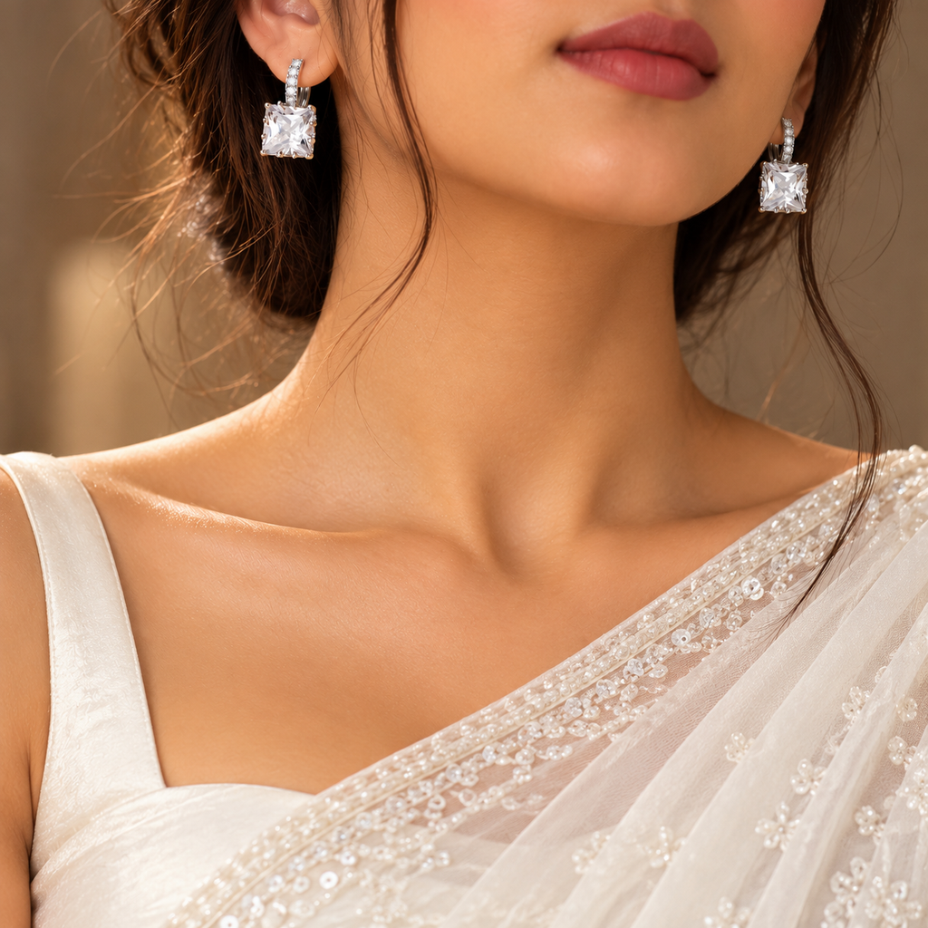 Aura Square Stud Earrings