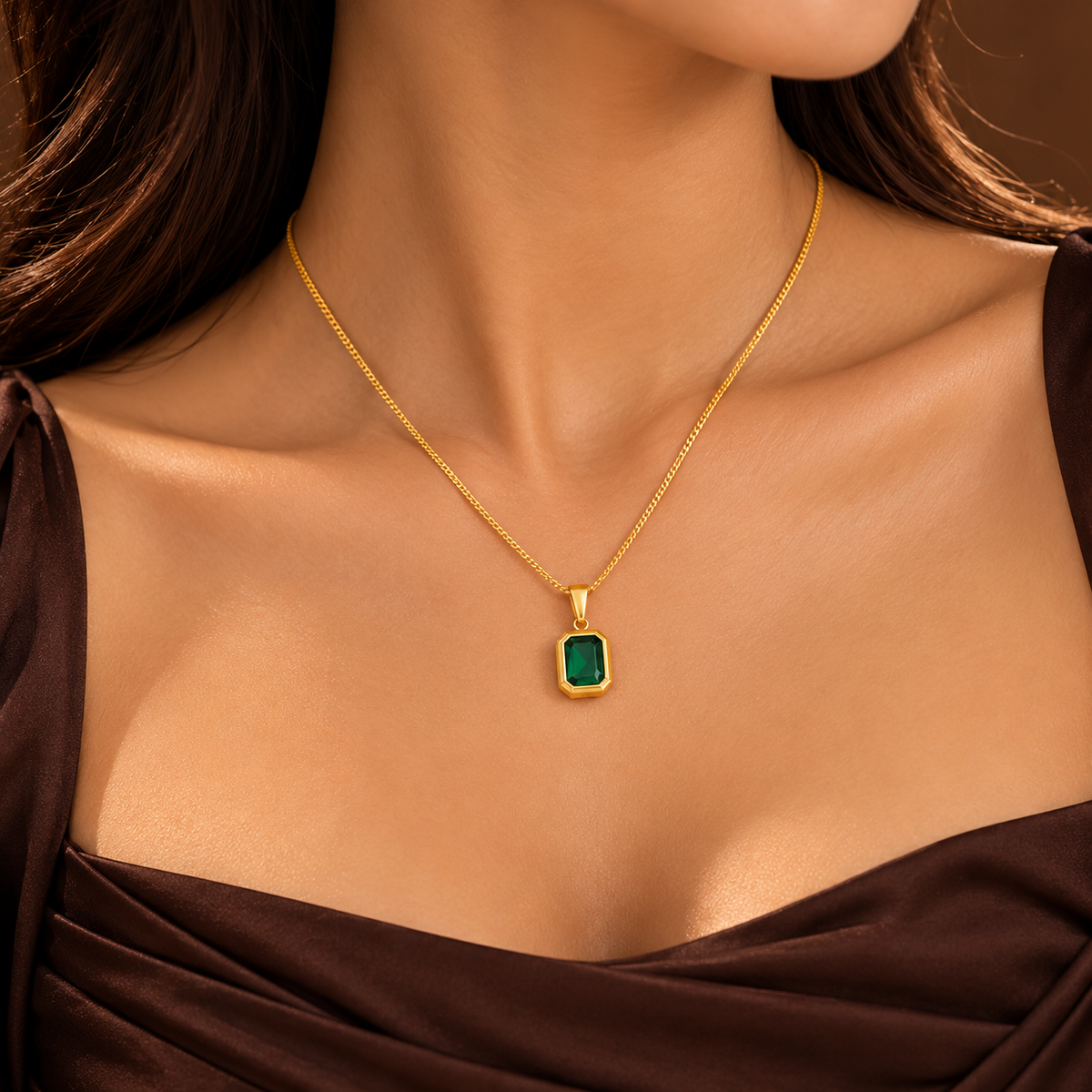 Golden Prism Pendant Necklace