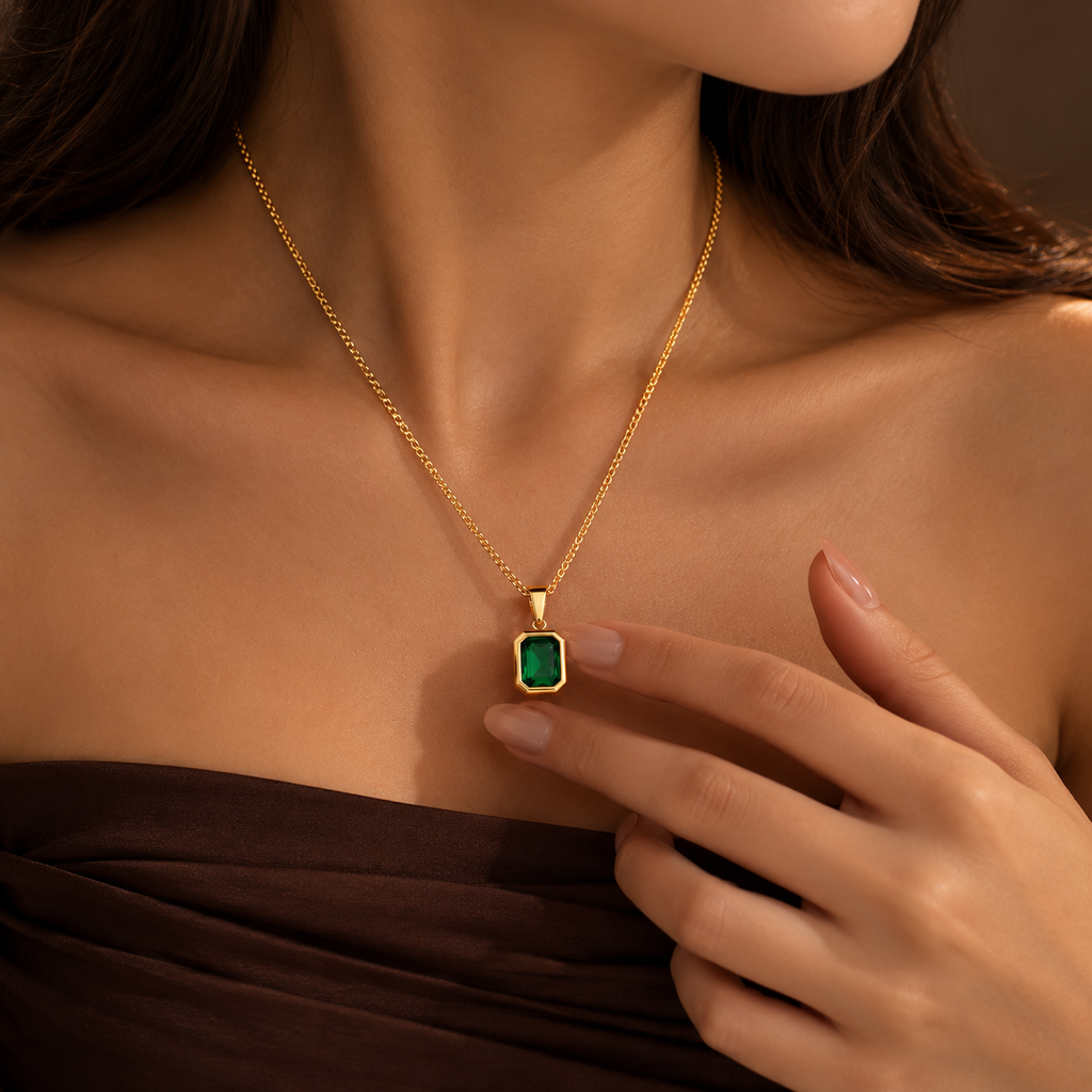 Golden Prism Pendant Necklace