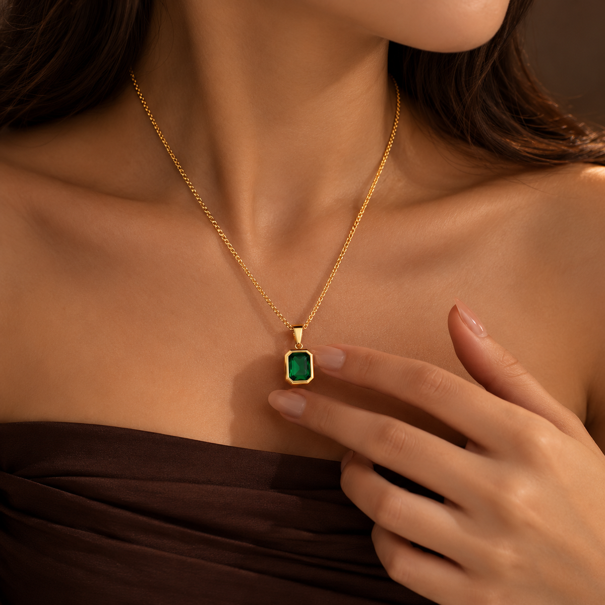 Golden Prism Pendant Necklace