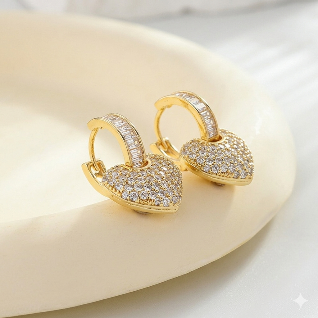 Pure Spark Heart Earrings