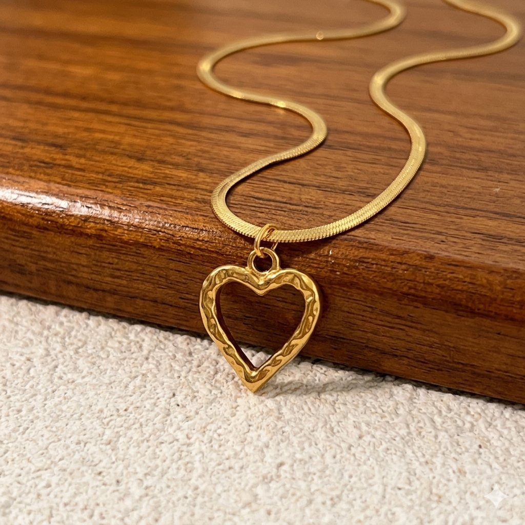 Golden Heart Pendant Necklace