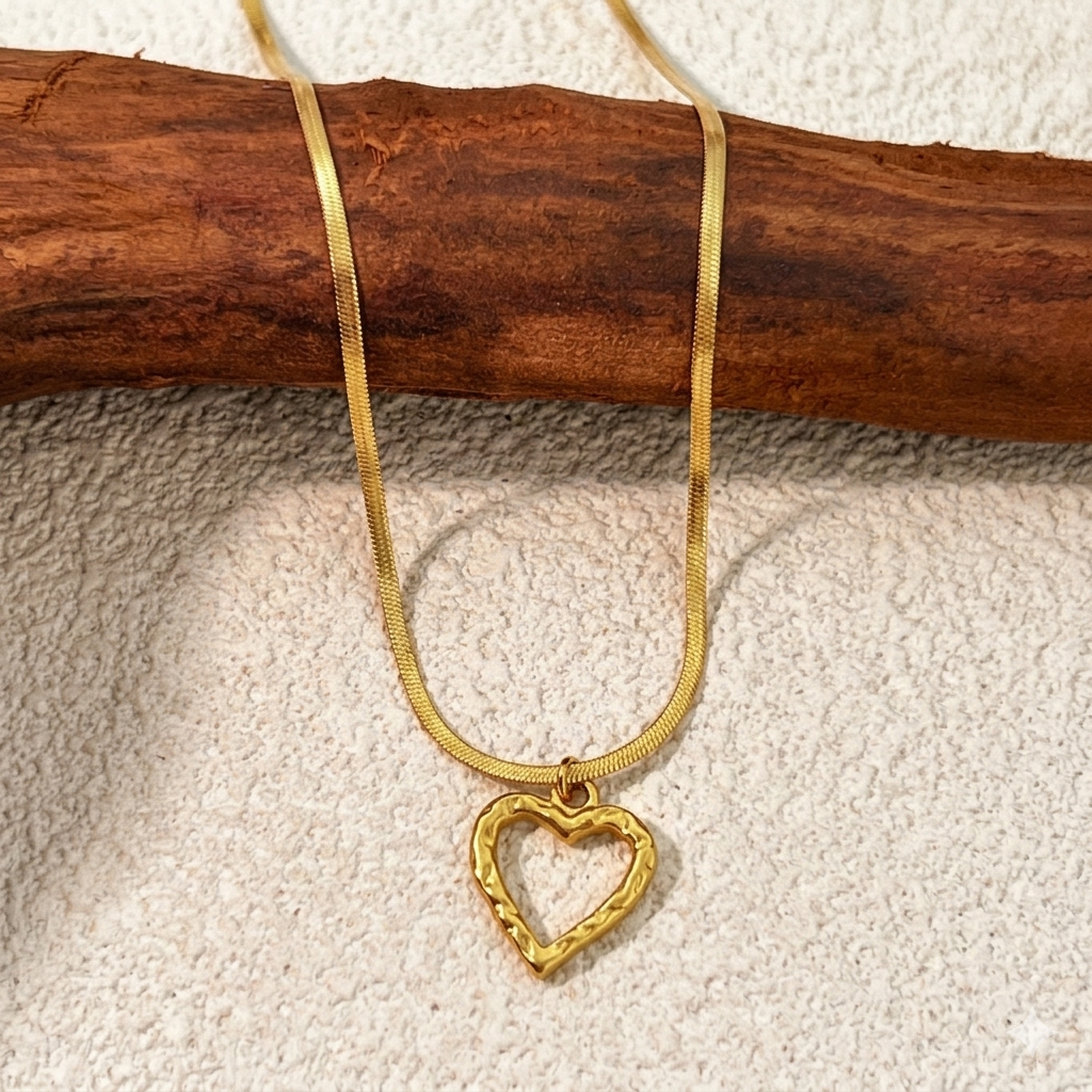 Golden Heart Pendant Necklace