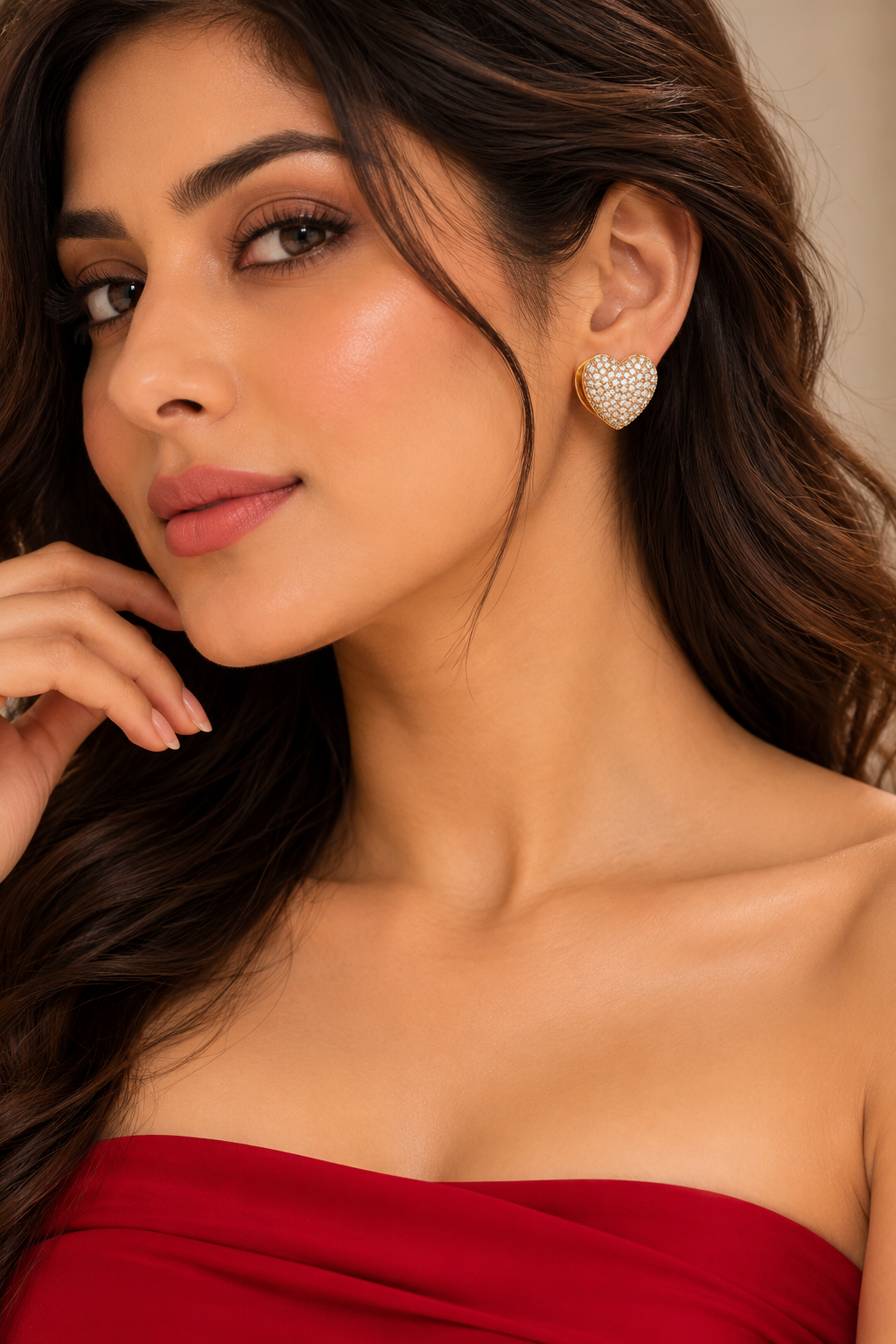 Golden Heart Glow Studs