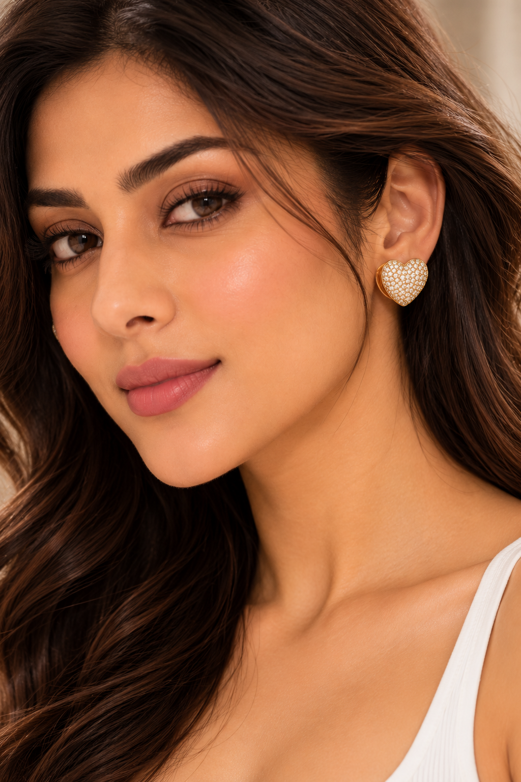 Golden Heart Glow Studs