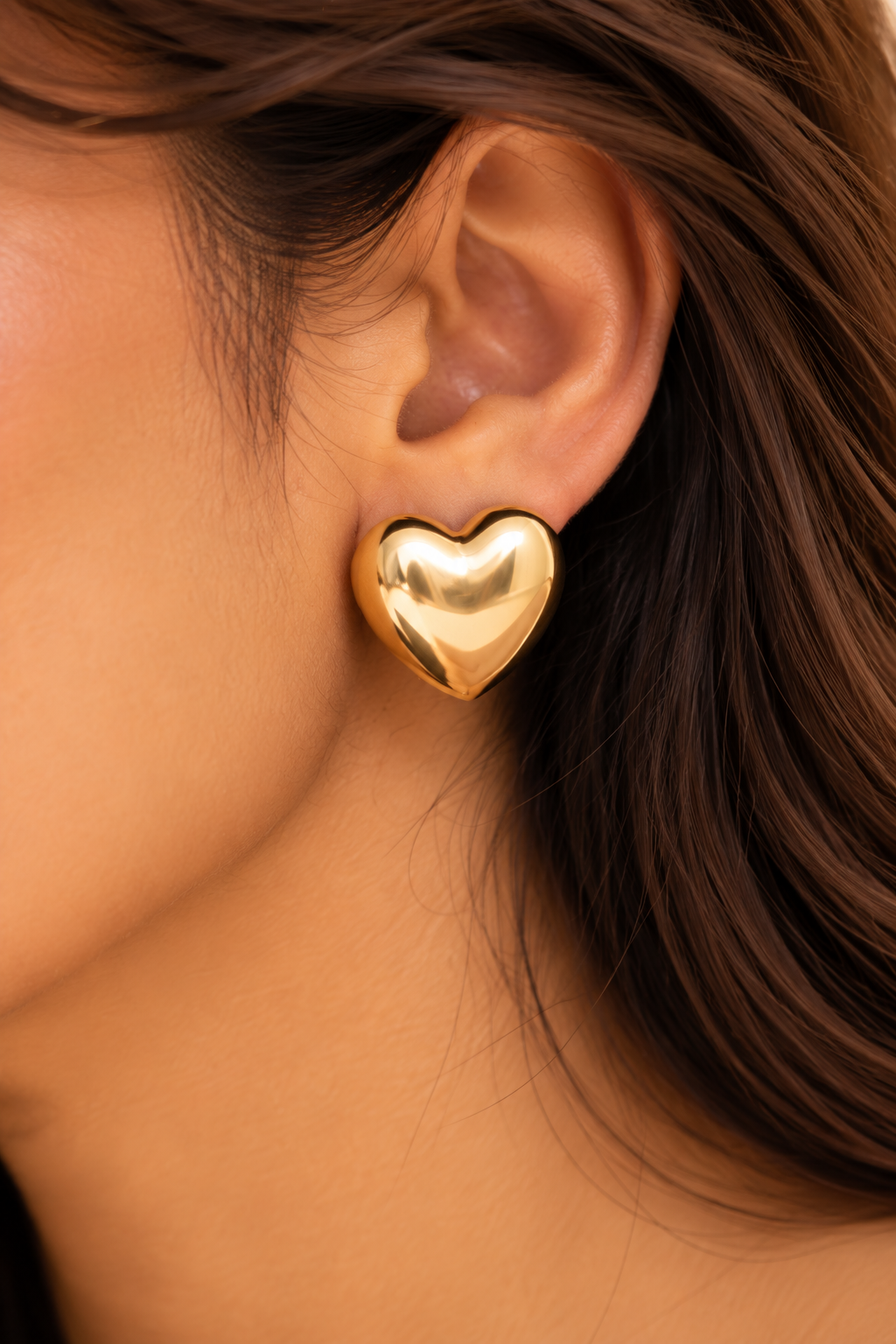 Golden Yellow Heart Earrings