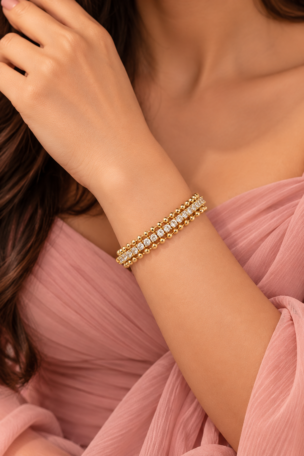 Geo Luxe Gold Bracele