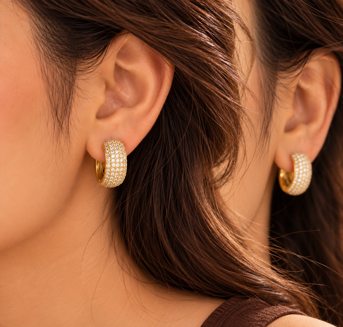 Golden Aura Round Studs