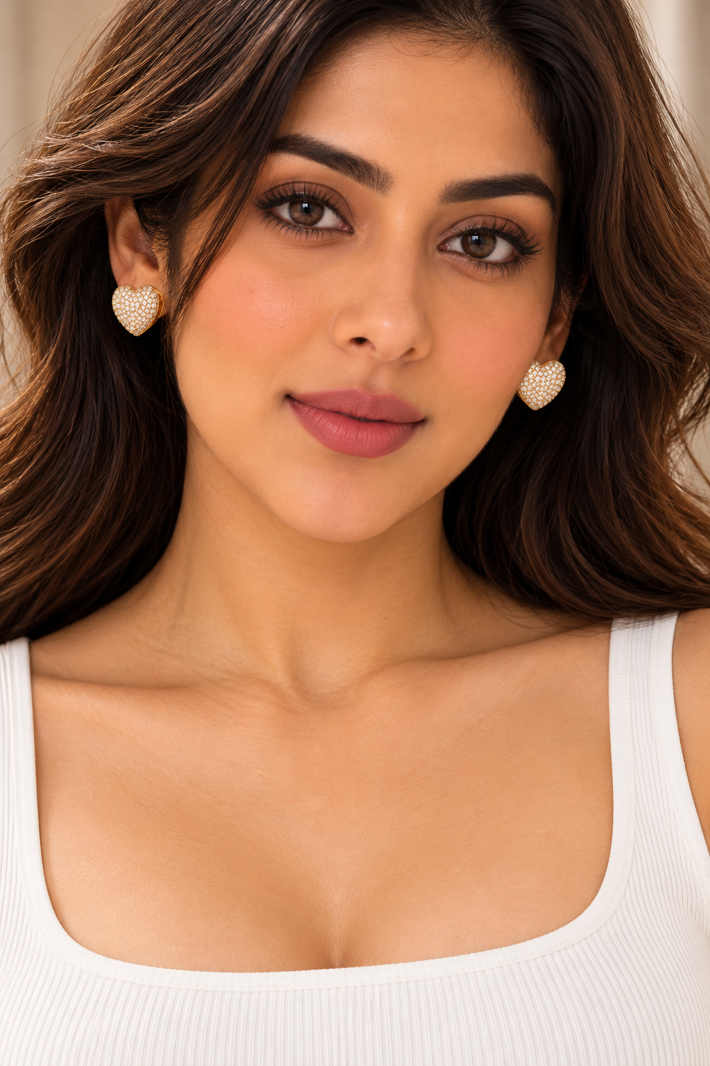 Golden Heart Glow Studs