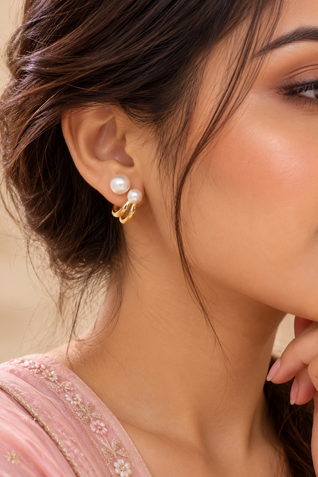 Double Pearl Earrings
