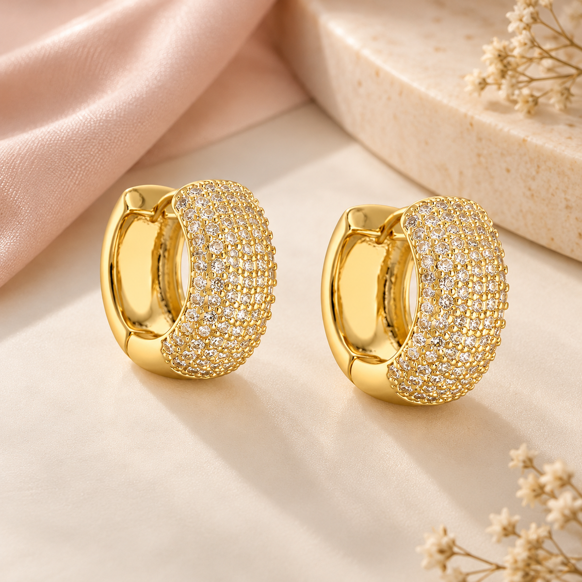 Golden Aura Round Studs