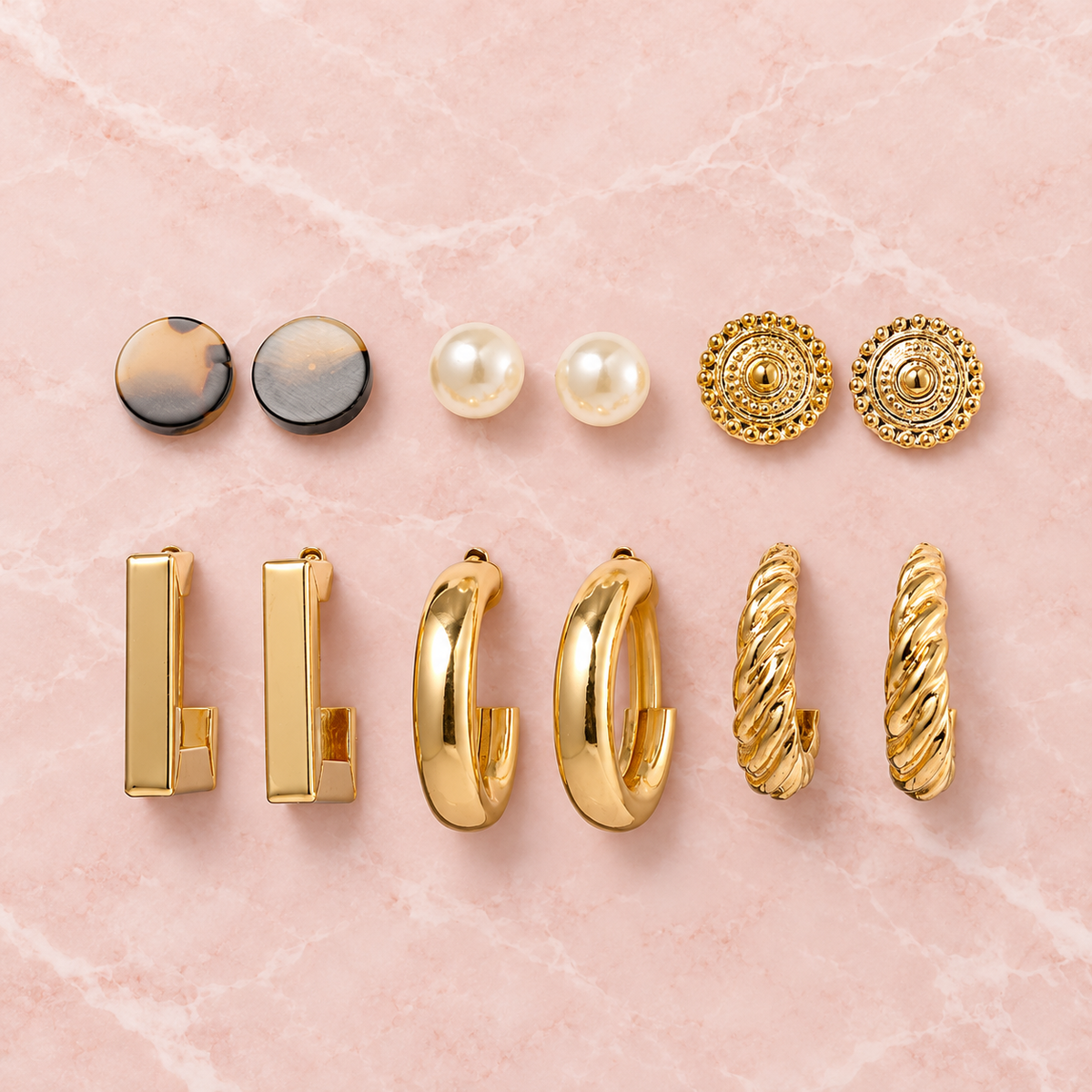 Vintage Geometric Alloy Earrings
