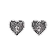 Retro Cross Heart Earrings